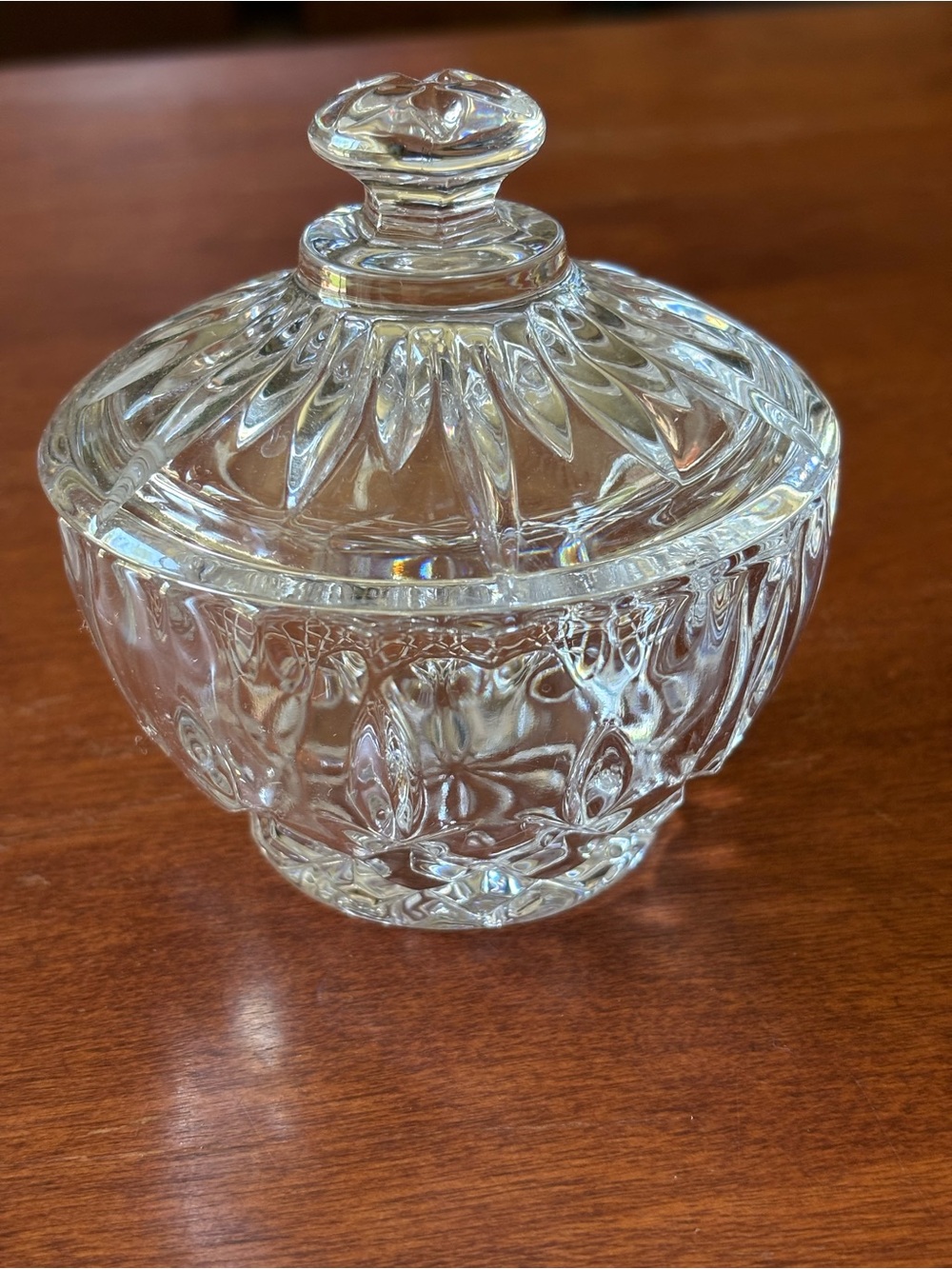 Gorham, King Edward Crystal Sugar Bowl & Lid